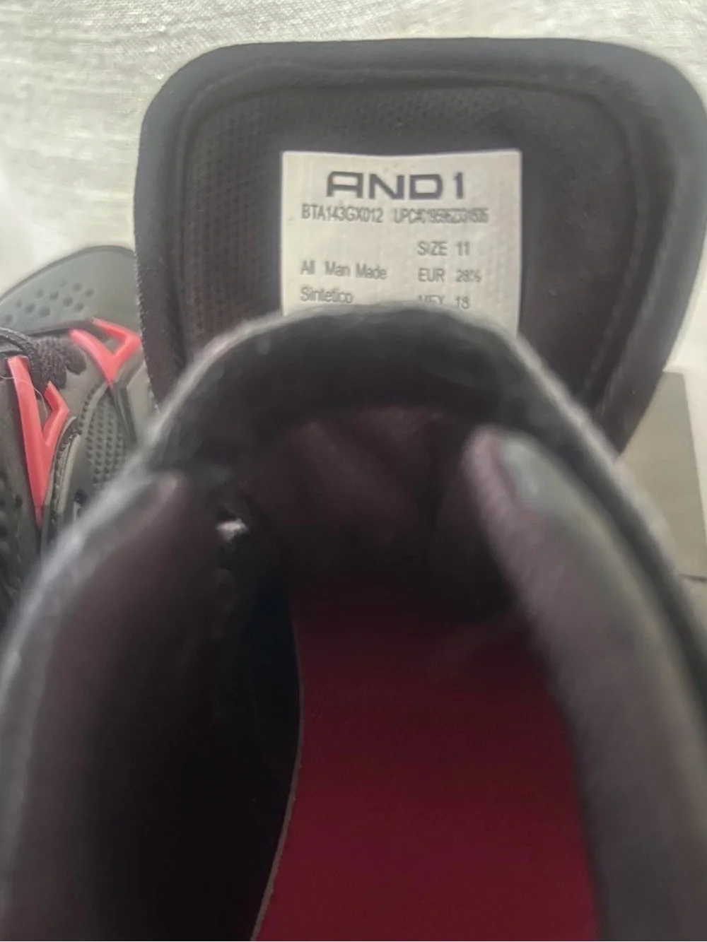 Kids High-Top Athletic Sneakers in Black & Red